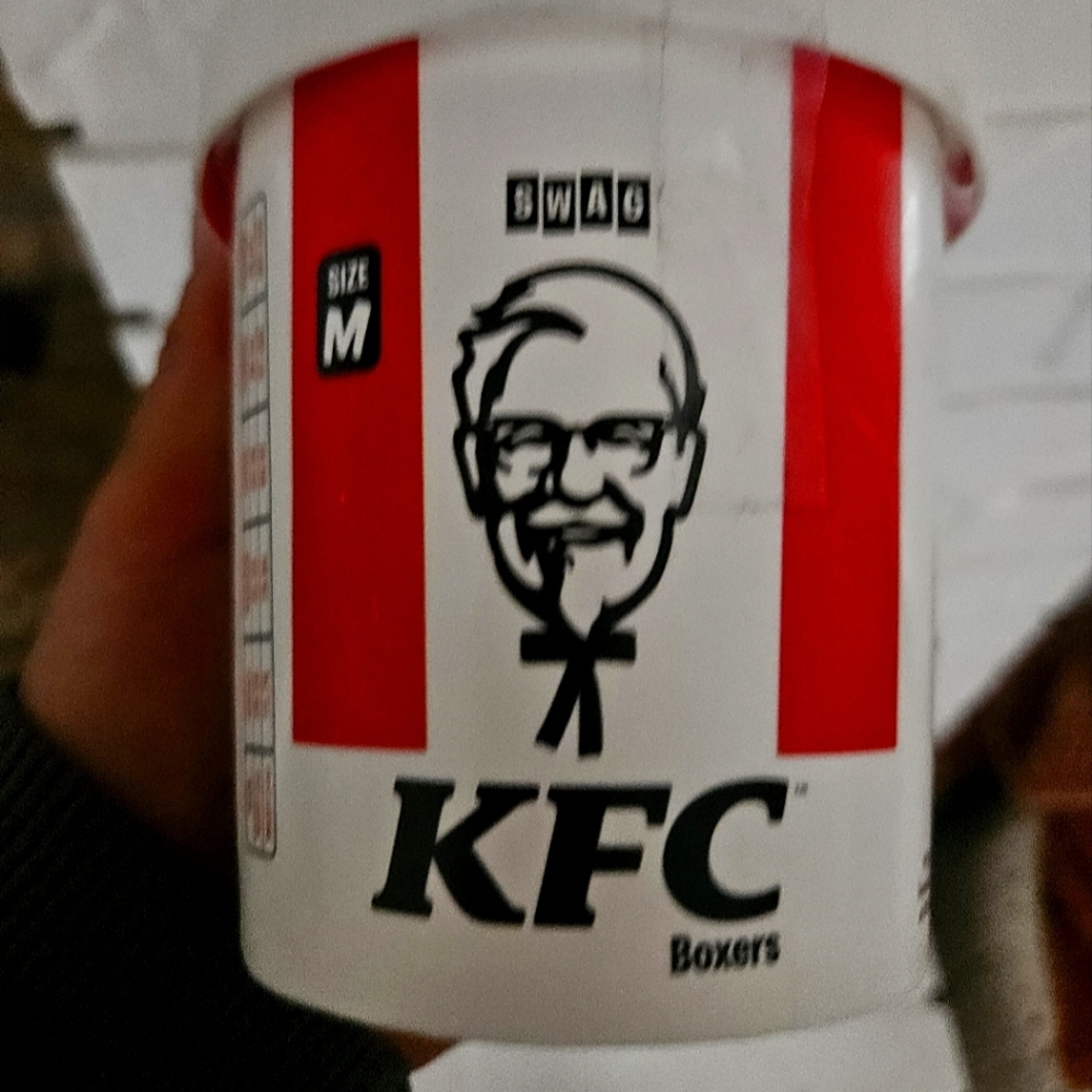 SWAG Bucket of KFC Chicken Novelty Boxer Brief Underwear Men's Size Medium